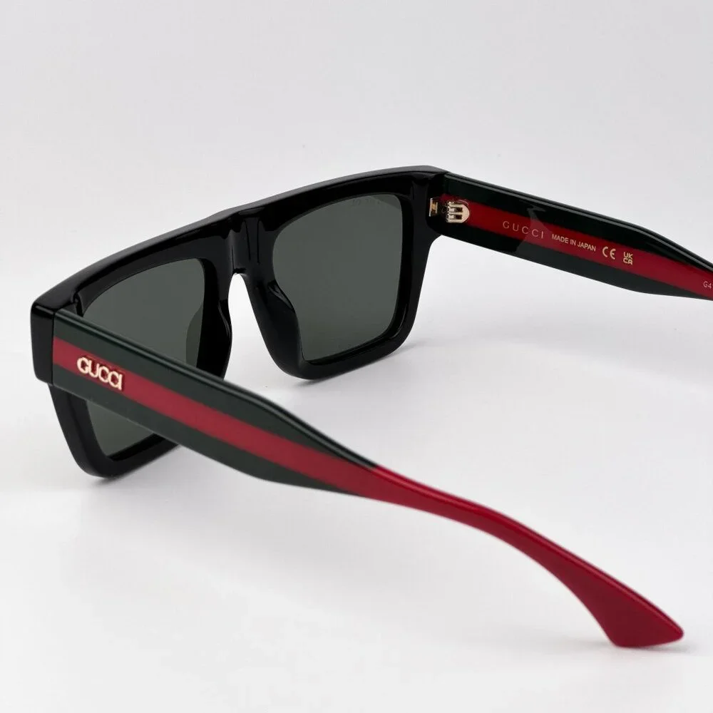 Gucci GG1868S Sunglasses – Black Square Frame with Grey Lenses | Model 001
